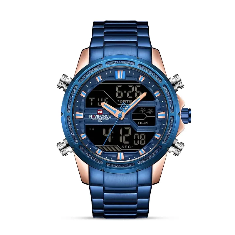 Naviforce NF9138 Dual-time Blue Dial Men's Watch